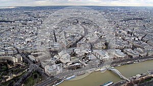 Aerial View of Paris from Eiffel Tower
