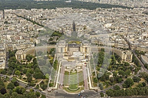 Aerial view of Paris from the Eiffel tower