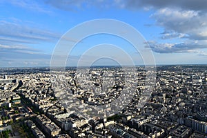 Aerial view of Paris from Eiffel Tower, France