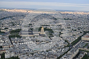 Aerial view of Paris from Eiffel Tower, France