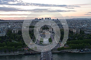 Aerial view of Paris from Eiffel Tower, France