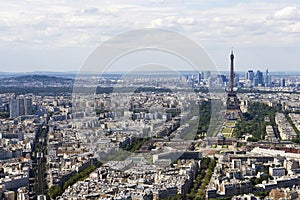 Aerial view of Paris, France from Montparnasse