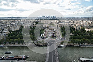 Aerial view of Paris skyline