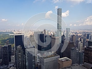 Aerial view of Park Avenue towers over Midtown Manhattan