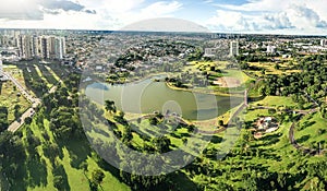Aerial view from a park of the city of Campo Grande MS