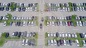 Aerial view of parking lot