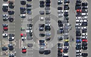 Aerial view of a parking lot in Jena, Germany