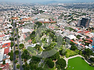 Aerial View of Parque Alcalde with Glorieta Normal and Surrounding Neighborhood photo