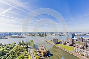 Aerial view of a part of the city of Rotterdam