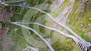 Aerial view of passo dello stelvio mountain pass