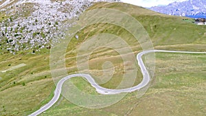 Aerial View Of Passo Giau In Autumn, Dolomites, Italy