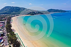 Aerial view in Patong beach in Phuket Province, Thailand