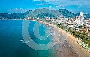 Aerial view in Patong beach in Phuket Province, Thailand