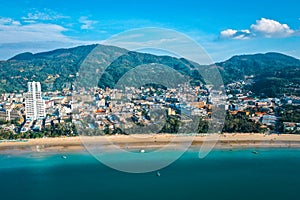 Aerial view in Patong beach in Phuket Province, Thailand