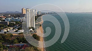 Aerial view of Pattaya beach important town in Chonburi eastern Thailand