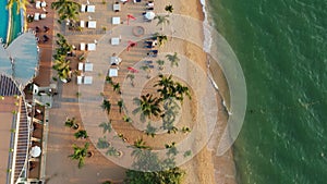 Aerial view of pattaya sea beach in chonburi eastern of thailand