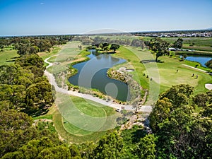 Aerial view of Patterson River Golf Club, Melbourne, Australia
