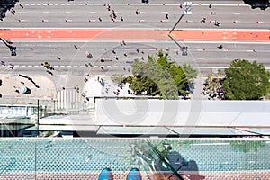 Aerial view of Paulista Avenue in Sao Paulo.