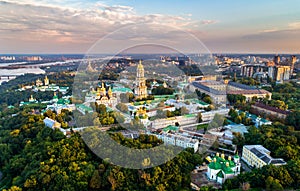 Aerial view of Pechersk Lavra in Kiev, the capital of Ukraine photo