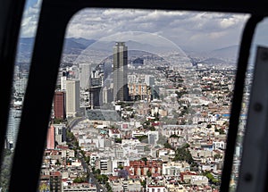 Aerial view of pemex building in mexico city