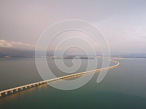 Aerial view Penang Second Bridge