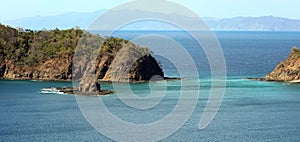 Aerial view of Peninsula Papagayo in Guanacaste Costa Rica, tropical beach paradise