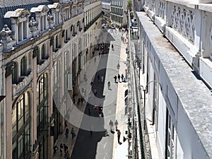 Aerial view of people shopping in Lisbon