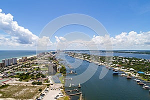 Aerial view of perdido key and Ono Island