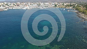 Aerial View of Perdika Village in Aegina Island  