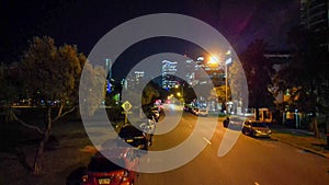 Aerial view of Perth skyline at night