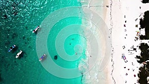 Aerial view of Pescadores beach in Tulum