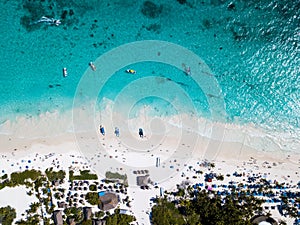 Aerial view of Pescadores beach in Tulum Mexico