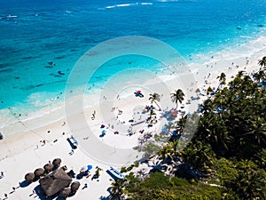 Aerial view of Pescadores beach in Tulum Mexico photo