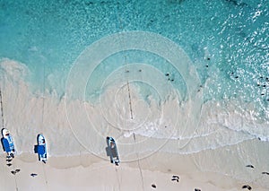 Aerial view of Pescadores beach in Tulum Mexico photo