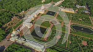 Aerial view of Peterhof Palace, St. Petersburg