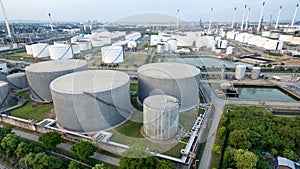 Aerial view of petrol industrial zone