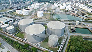 Aerial view of petrol industrial zone