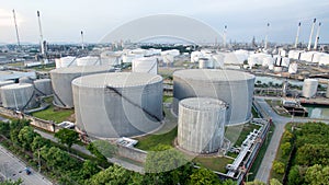 Aerial view of petrol industrial zone