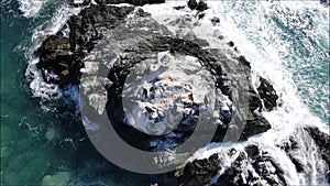 Aerial view of PeÃ±ablanca island and Punta de PeÃ±ablanca in Chile