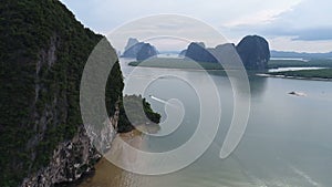 Aerial view Phang Nga Bay Marine National Park protected and of international ecological significance wetlands forestation