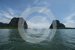 Aerial view Phang Nga Bay Marine National Park protected and of international ecological significance wetlands forestation