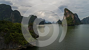 Aerial view Phang Nga Bay Marine National Park protected and of international ecological significance wetlands forestation