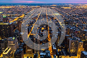 Aerial view of Philadelphia with converging streets