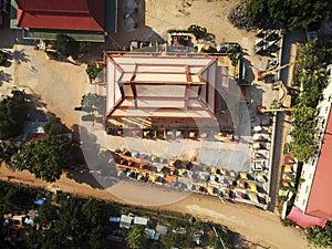 Aerial view of Phnom Krom pagoda