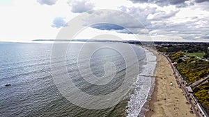 Aerial View Photo of English Seaside Beach of Bournemouth