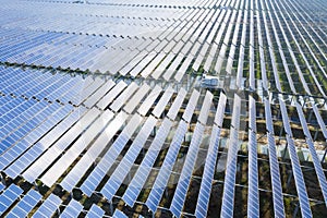 Aerial view of photovoltaic power station