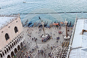 Aerial View of the Piazzetta dei Leoncini from the Clock Tower in Venice