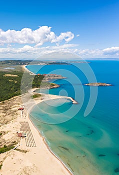 Aerial view of picturesque sea coastline