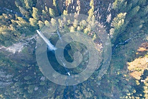 Aerial View of Picturesque Waterfall in Oregon