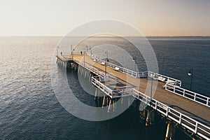 Aerial view on pier in Gdynia Orlowo.